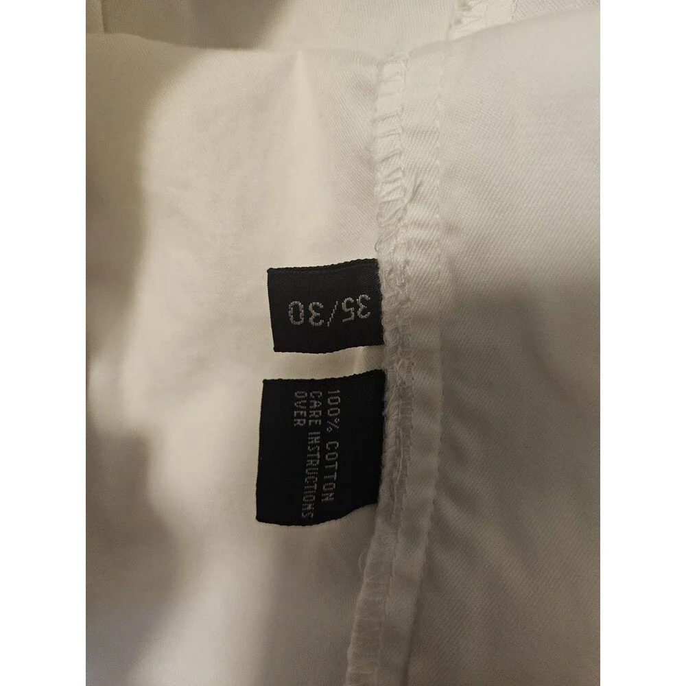 Polo Ralph Lauren Men's 35x30 Ivory White Cotton Pleaded Trousers